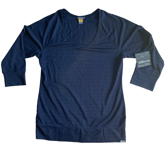 Eddie Bauer Tops - Eddie Bauer Motion FreeDry Athletic 3/4 Length Sleeve Navy Ladies' Medium NWT